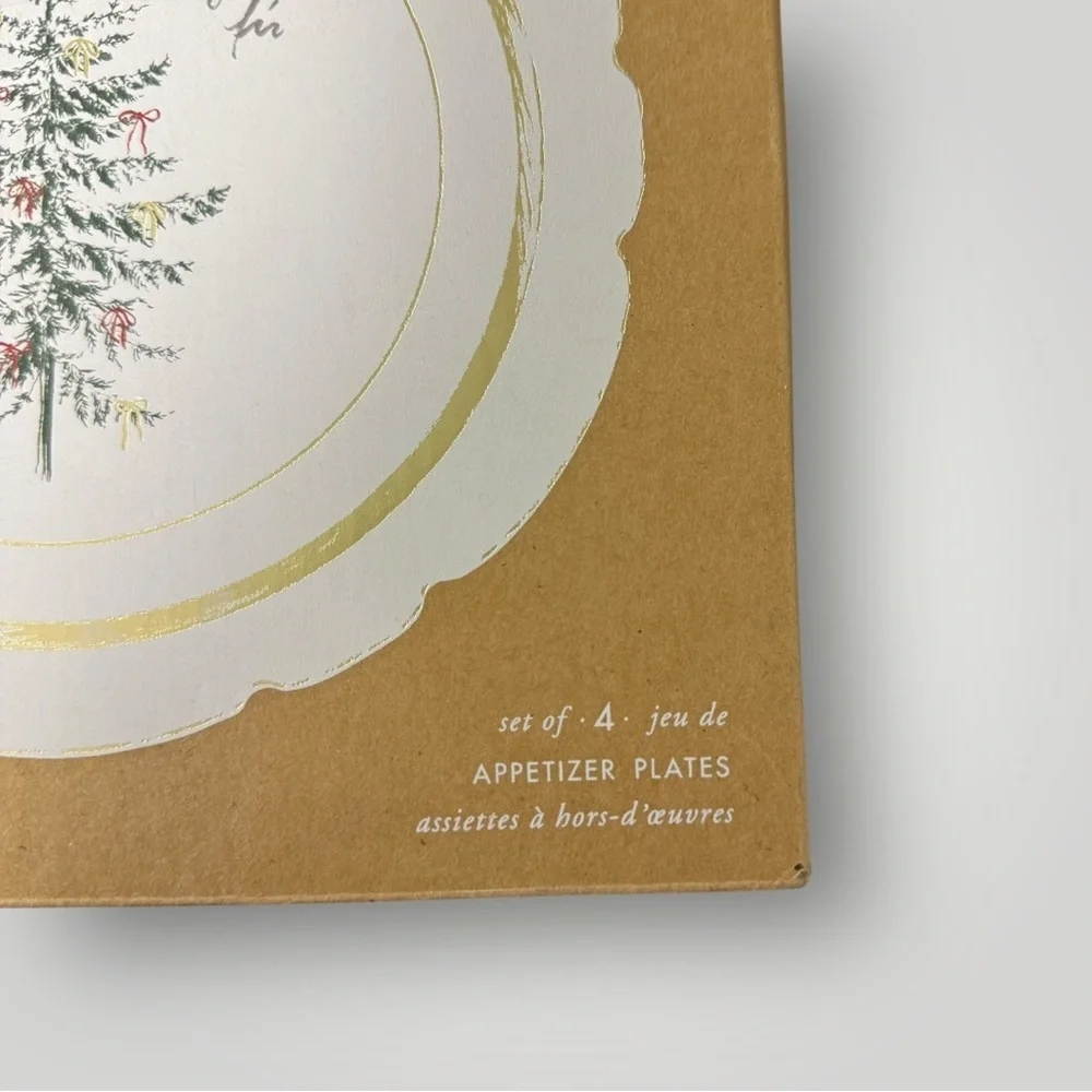 Pottery Barn New Vintage Tree‎ Appetizer Plates (set Of 4).